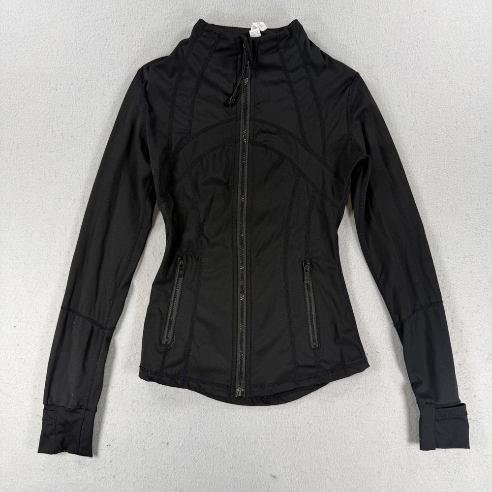 Lululemon Define Jacket Black Full Zip Mock Neck Activewear Size 2
